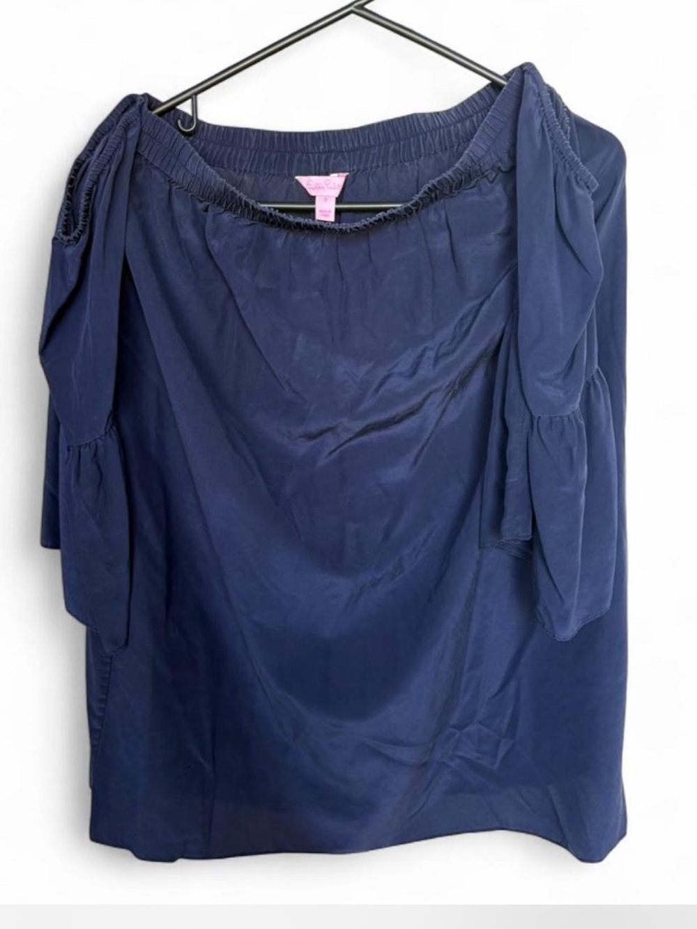 Lilly Pulitzer Navy Top with Pink Tag Accent